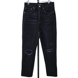 Denim Forum The Joni High Rise Loose Jeans Size 26 Black Button Fly